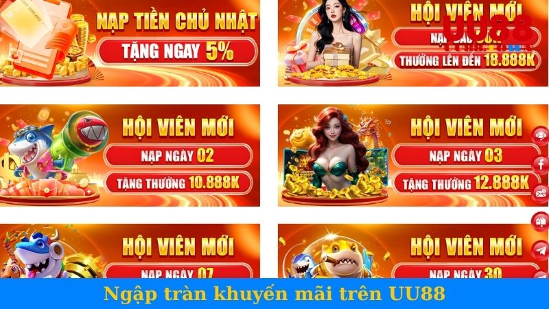 Ngập tràn khuyến mãi trên UU88