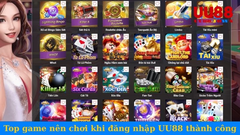 Top game nên chơi khi đăng nhập UU88 thành công